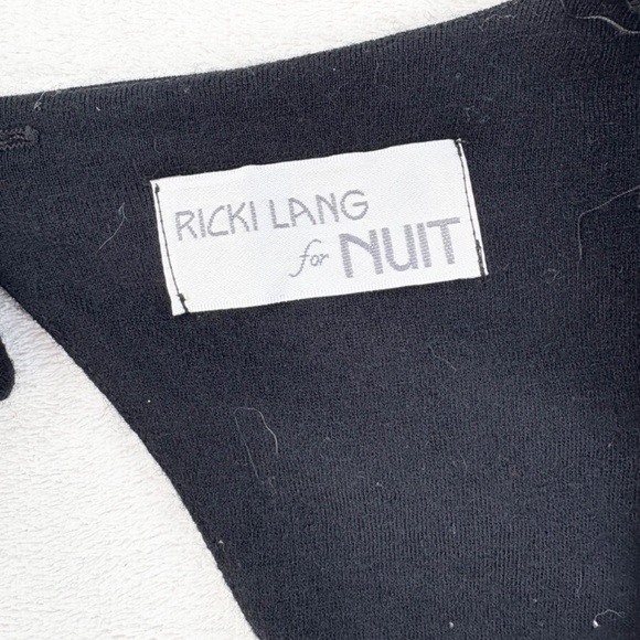 VTG 80s RICKI LANG for Nuit Ball Gown Woven Crinkled-Skirt Whimsigoth Womens 12 - Picture 4 of 16